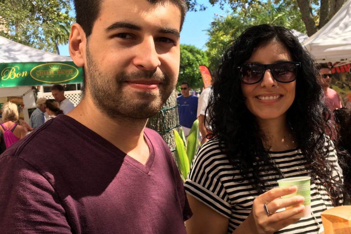 Man and woman at the west palm beach outdoor greenmarket