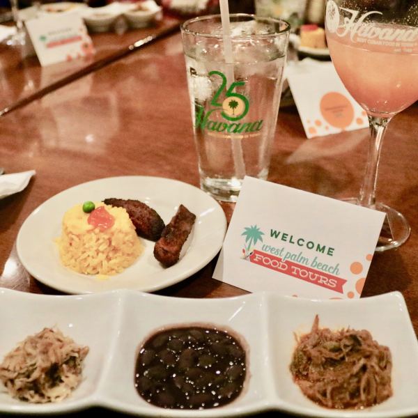 cuban sampler plate on the historic west palm beach neighborhood food tour