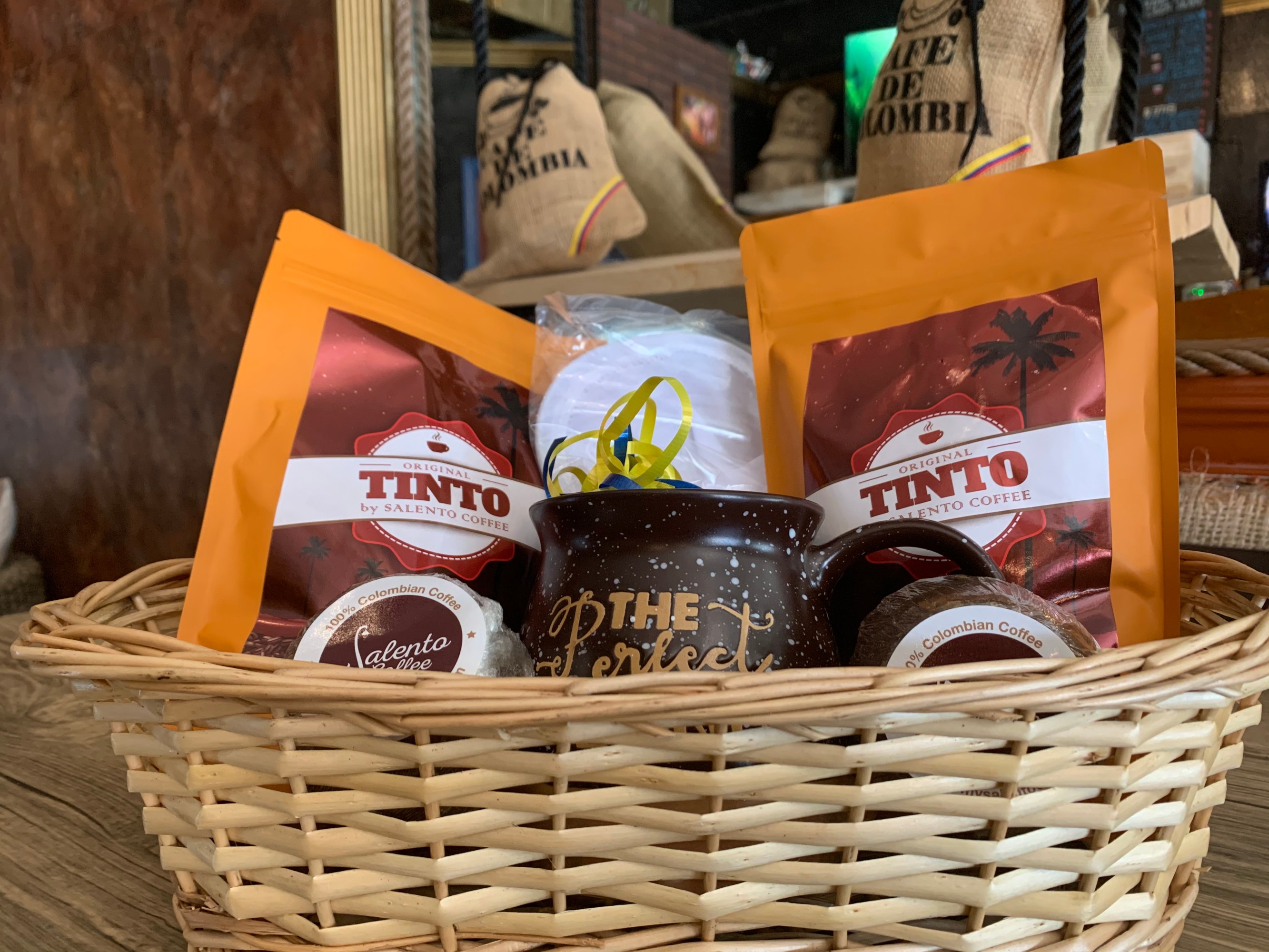 a basket full of coffee