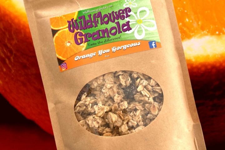 bag of orange flavored granola