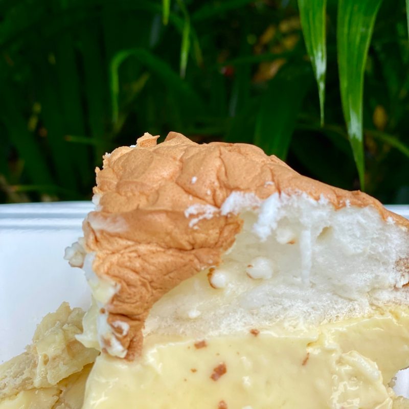 key lime pie topped with meringue