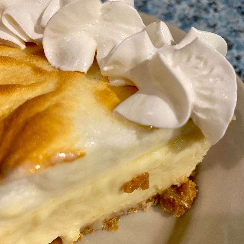 key lime pie with meringue and whipped cream