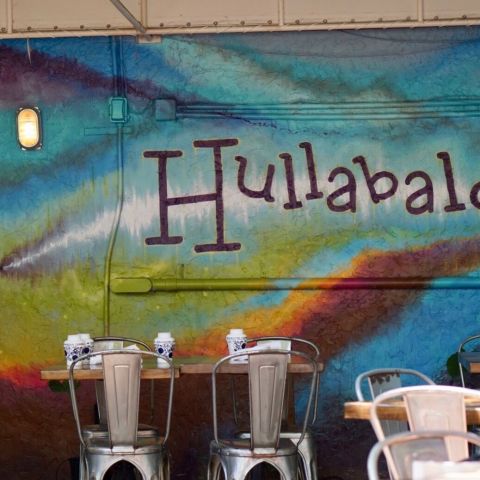 mural on the patio at Hullaballoo in west palm beach
