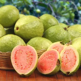 cut guava and whole guava